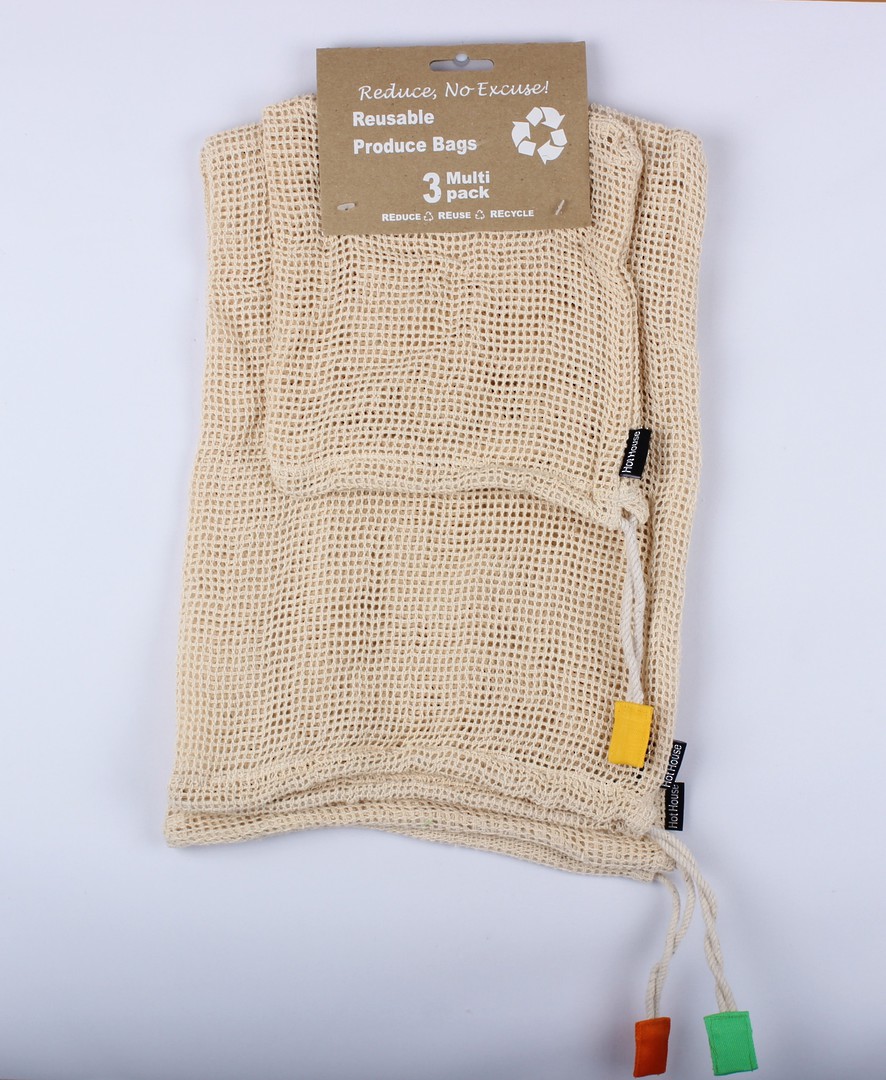 Eco friendly reusable produce bags 3 multi pack Code: BAG-PRO/3PK image 0